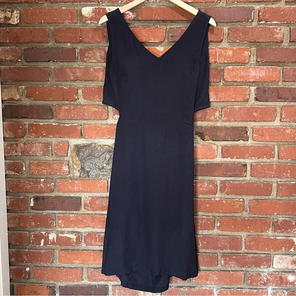 Modern Citizen women's open back tie‎ dress navy size small NWT-FLAW NOTED